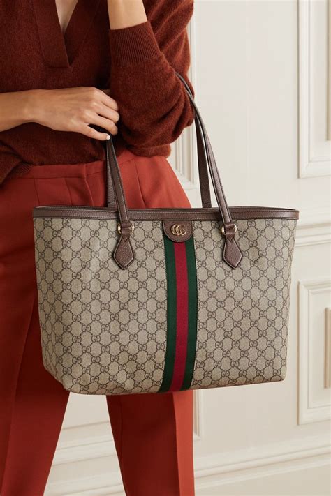 gucci grey canvas small bag|Gucci tote bag with zipper.